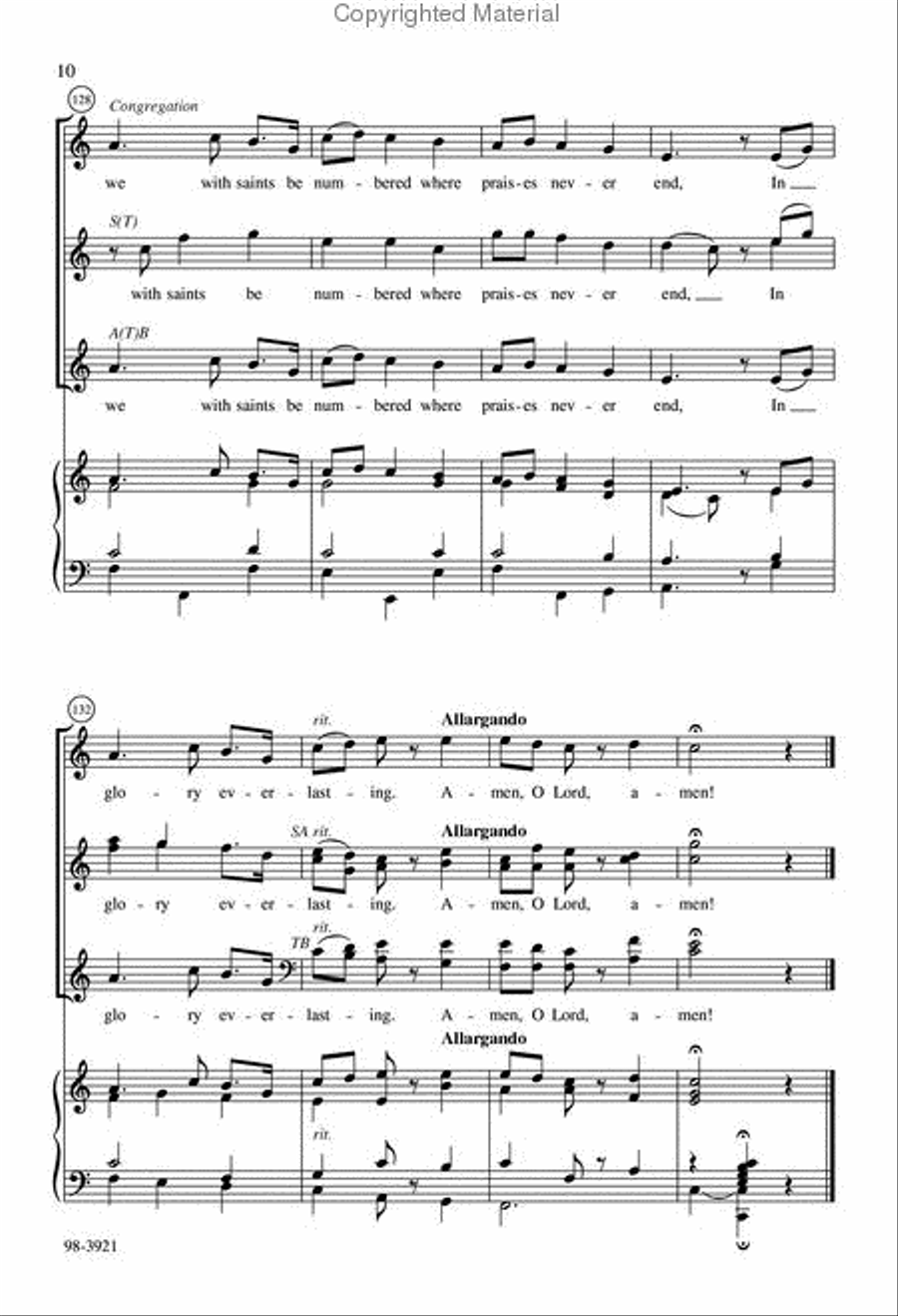 We Praise You and Acknowledge You, O God (Bender) 4-Part scores gallery preview page 6