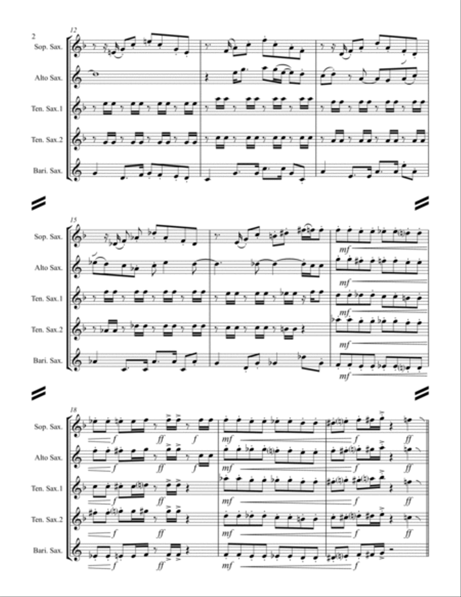 Sir Duke Saxophone Quintet scores gallery preview page 3