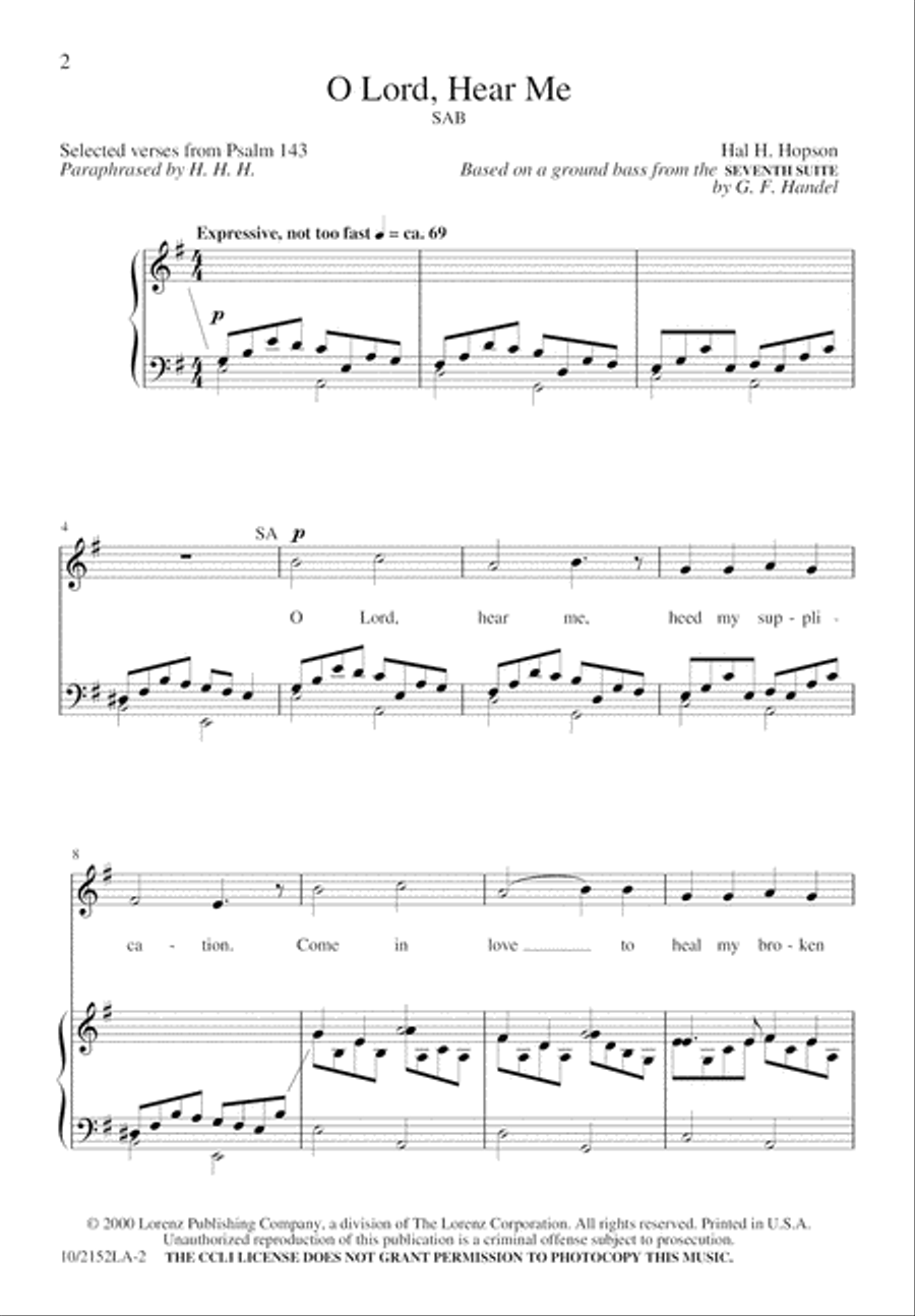O Lord, Hear Me O Lord, Hear Me 3-Part scores gallery preview page 3