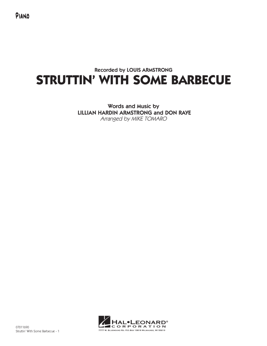 Struttin' with Some Barbecue - Piano
