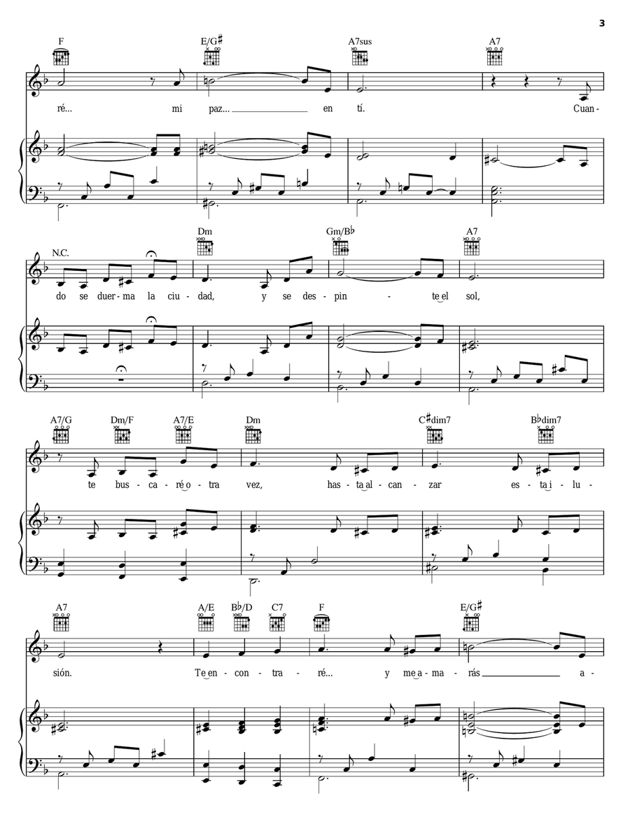 Un Dia Llegara Piano, Vocal, Guitar scores gallery preview page 3