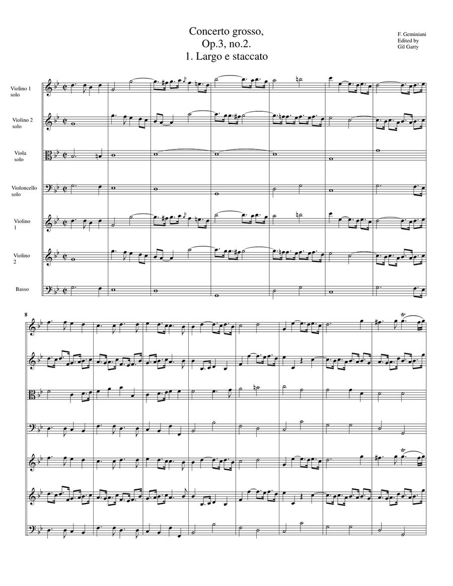 Concerto grosso Op.3, no.2 in G minor String Orchestra scores gallery preview page 2