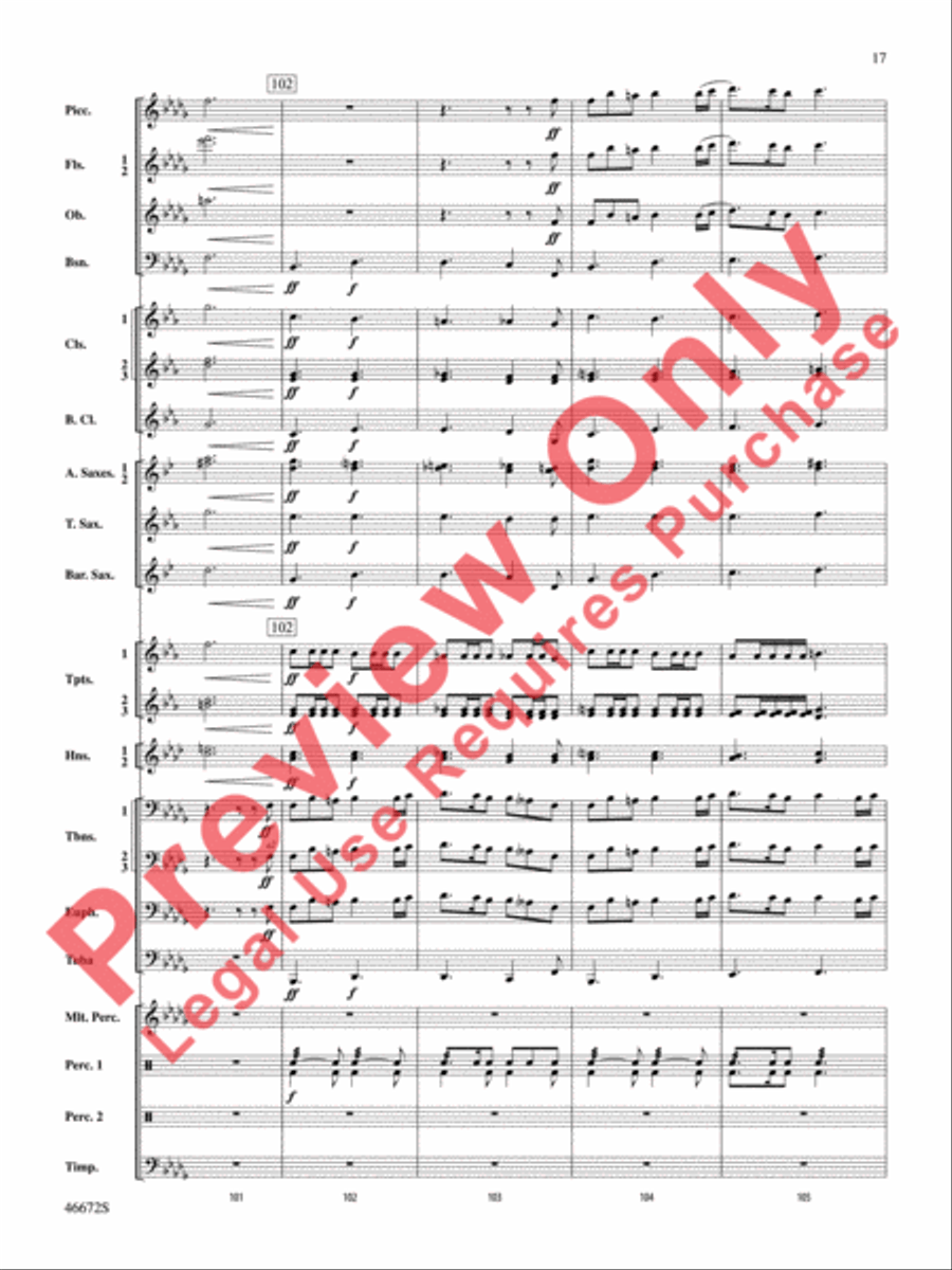 Variants on an English Sea Song Concert Band scores gallery preview page 18