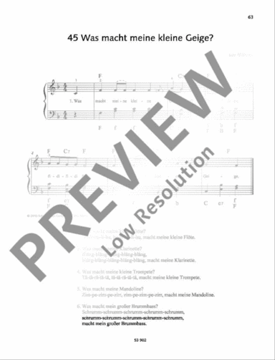 Was macht meine kleine Geige? Piano, Vocal, Guitar scores gallery preview page 2