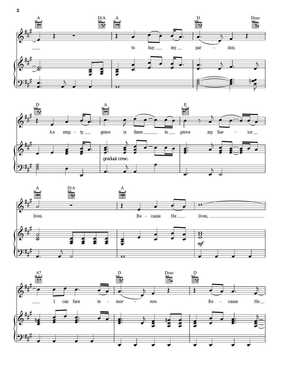 Because He Lives Guitar scores gallery preview page 2
