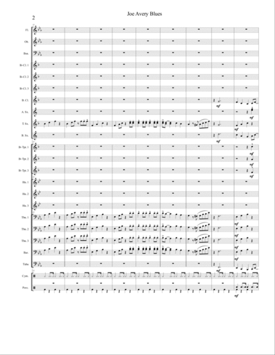 Joe Avery Blues Concert Band scores gallery preview page 2