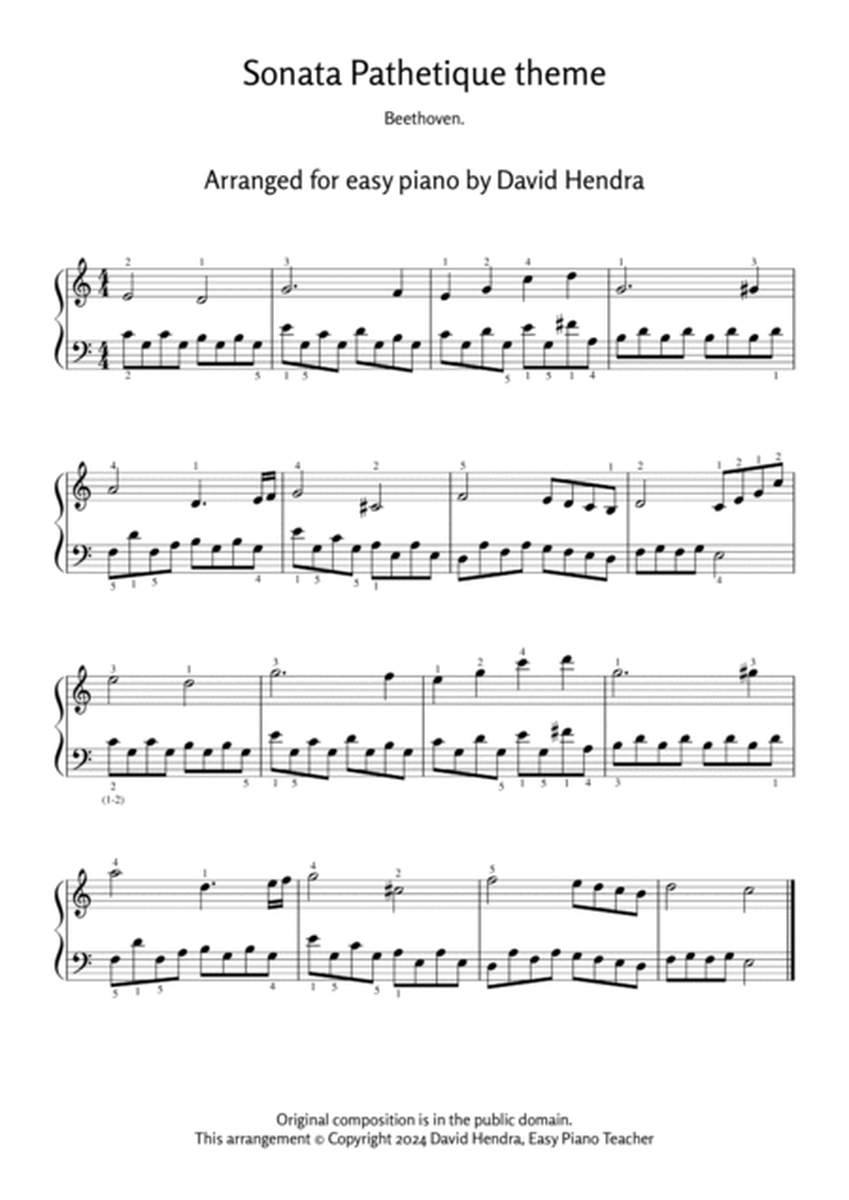 Sonata Pathetique theme by Beethoven (EASY PIANO with FREE VIDEO TUTORIALS) image number null