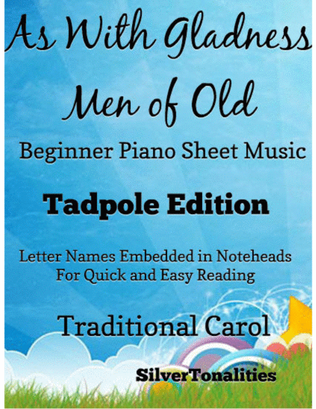 As With Gladness Men of Old Traditional Christmas Carol Beginner Piano Sheet Music 2nd Edition