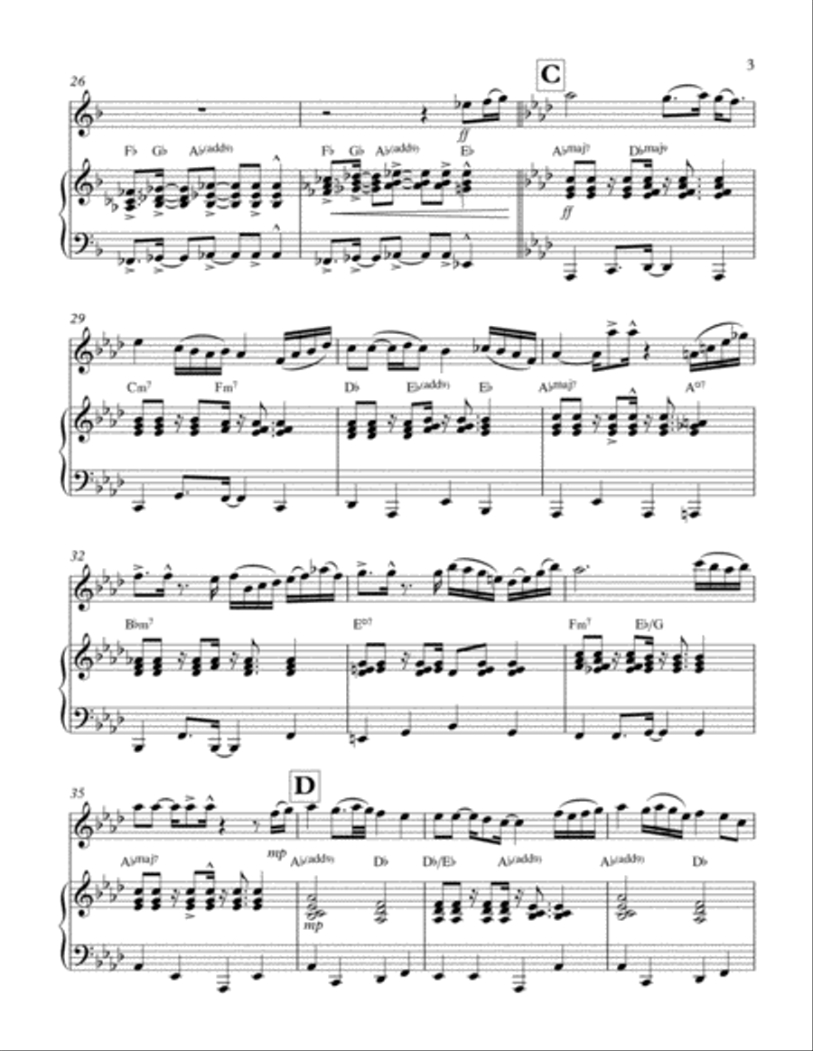 Joy to the World for Violin Solo with Piano Accompaniment (Latin, Jazz) Violin Solo scores gallery preview page 3
