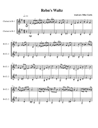 Rebn's Waltz (Rabbi's Waltz) for 2 clarinets