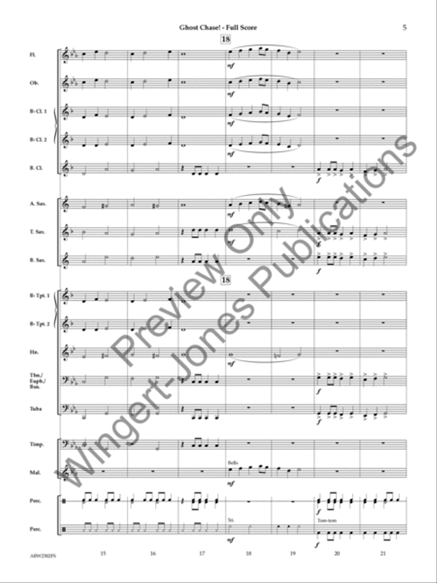 Ghost Chase! Concert Band scores gallery preview page 6