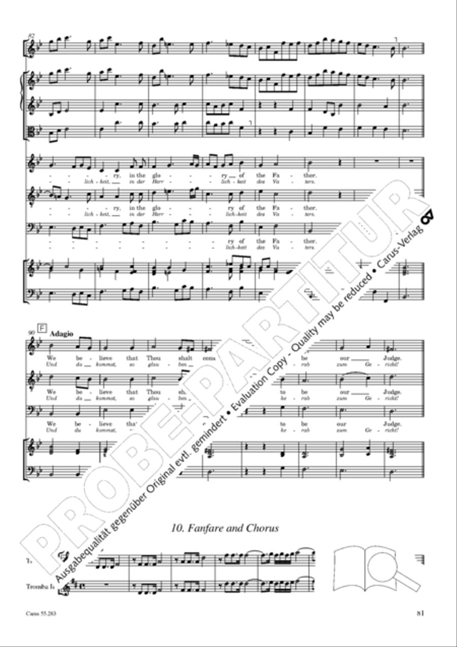 Te Deum for the Victory of Dettingen SSATB scores gallery preview page 98