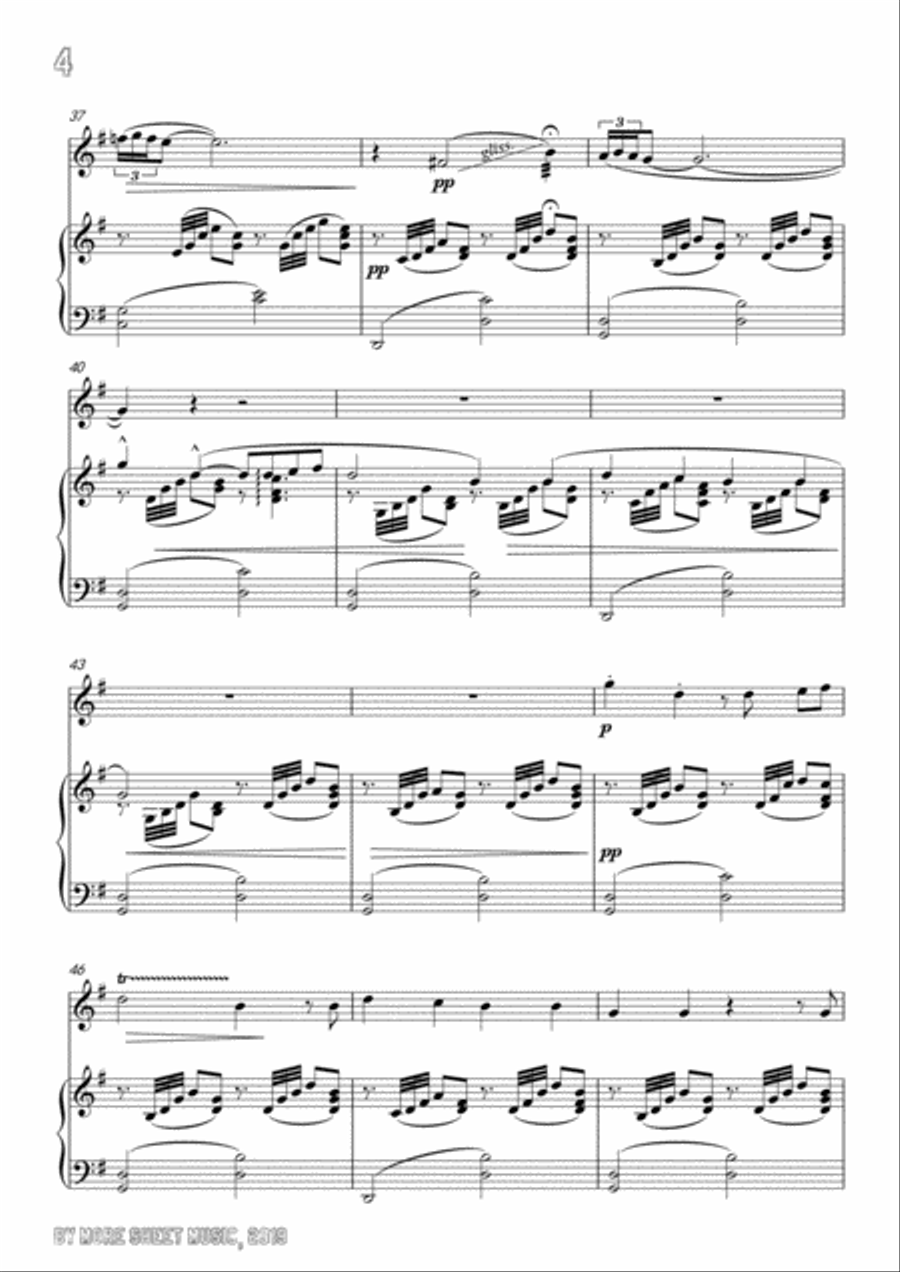 Tosti-La Serenata, for Violin and Piano Violin Solo scores gallery preview page 6