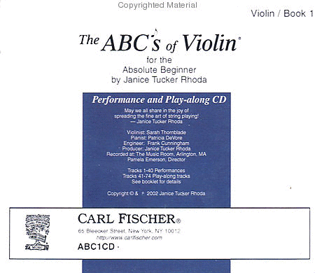 ABC's Of Violin For The Absolute Beginner - Performance And Play-Along CD