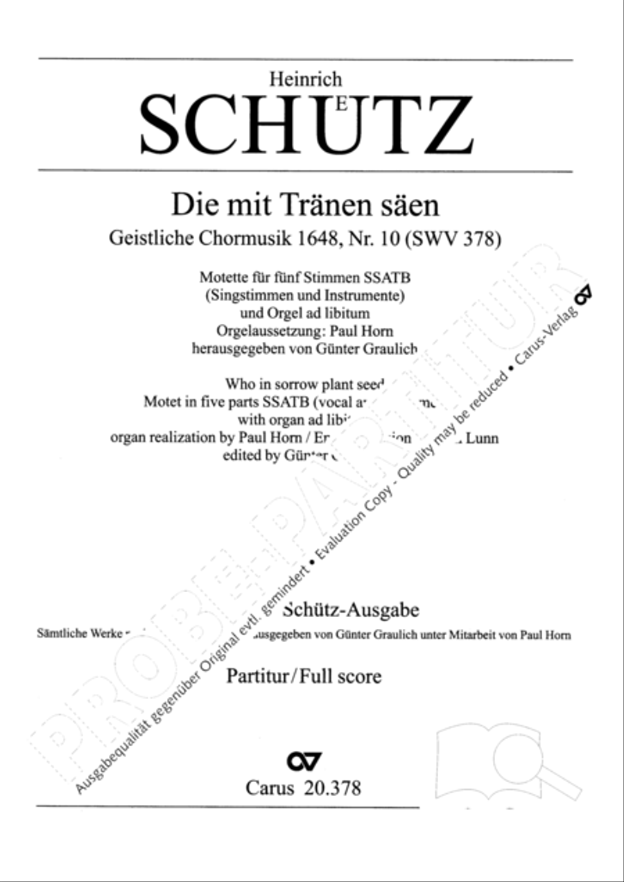 He who weeping soweth (Die mit Tranen saen) SSATB scores gallery preview page 2