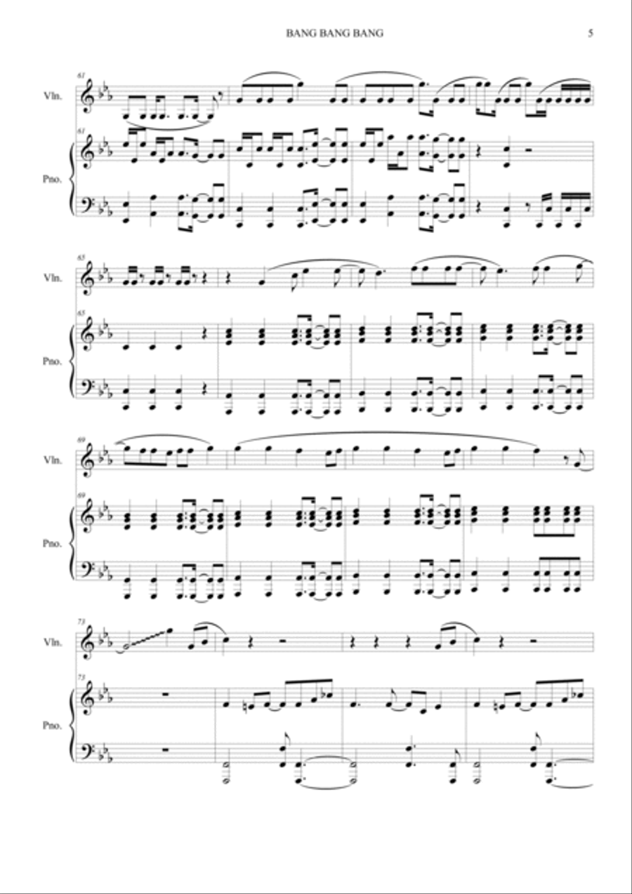 Bang Bang Bang Bang Bang Bang Violin Solo scores gallery preview page 5