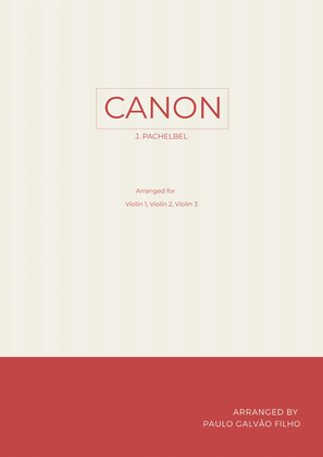 Book cover for CANON IN D - VIOLIN TRIO