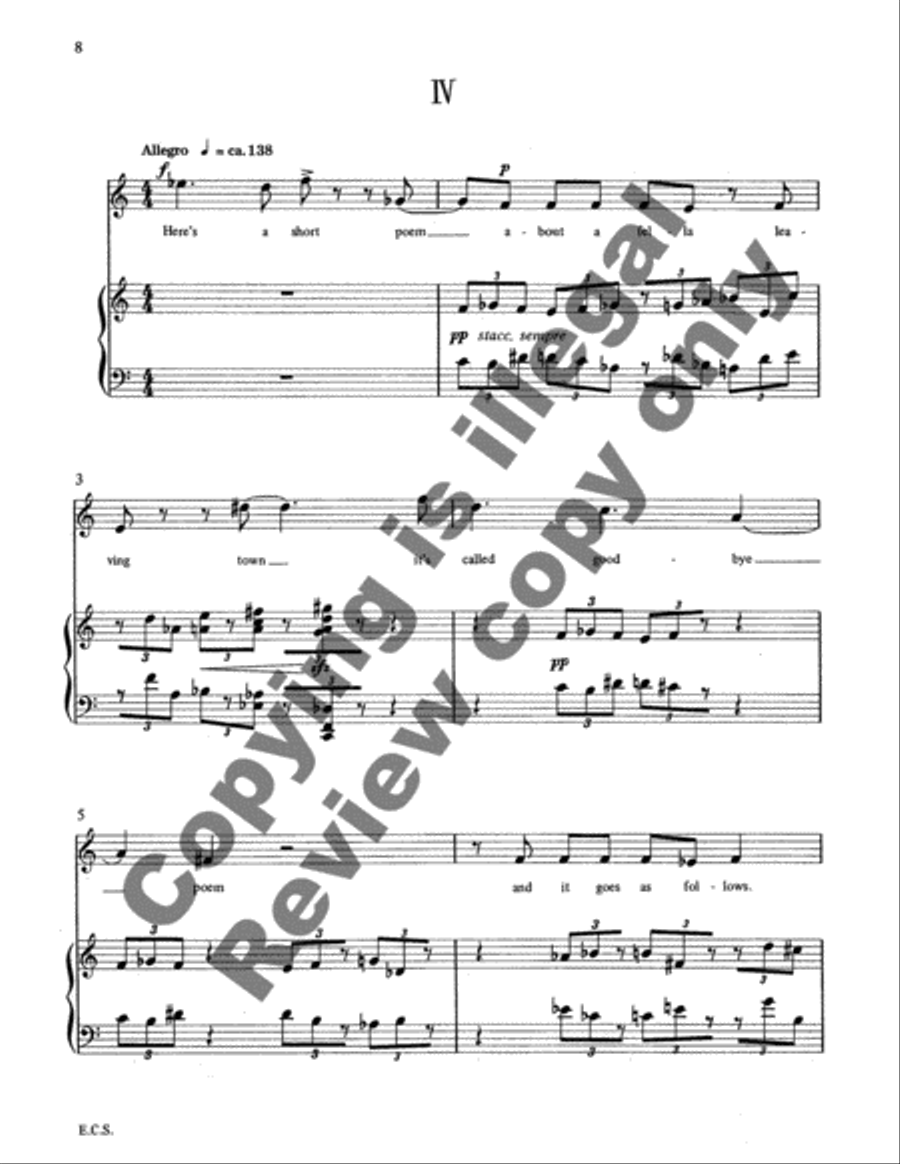 Five Short Songs Soprano Voice scores gallery preview page 6