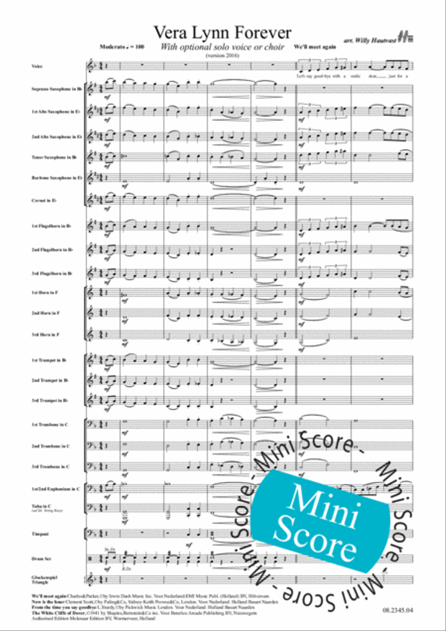 Vera Lynn Forever Fanfare Band scores gallery preview page 5