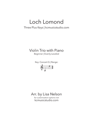 Book cover for Loch Lomond - Violin Trio with Piano Accompaniment