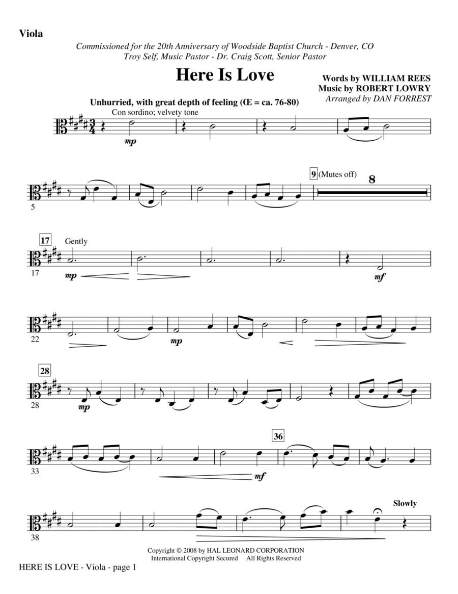 Here Is Love - Viola Choir scores gallery preview page 1