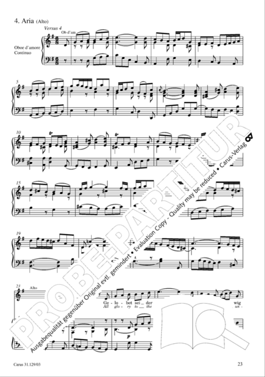 All glory to the Lord, our God (Gelobet sei der Herr, mein Gott) 4-Part scores gallery preview page 26