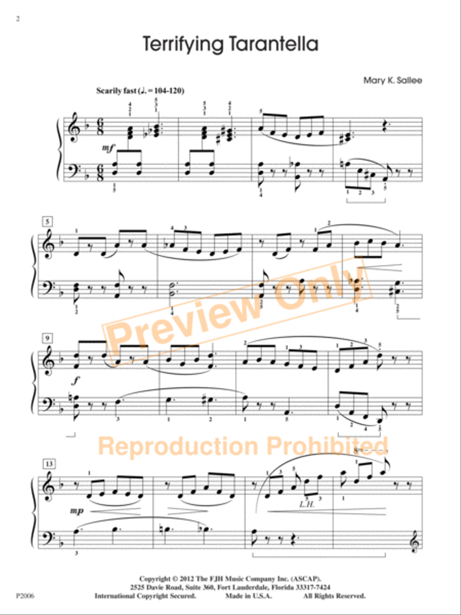 Terrifying Tarantella Terrifying Tarantella Piano Solo scores gallery preview page 3