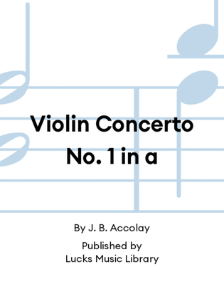 Book cover for Violin Concerto No. 1 in a