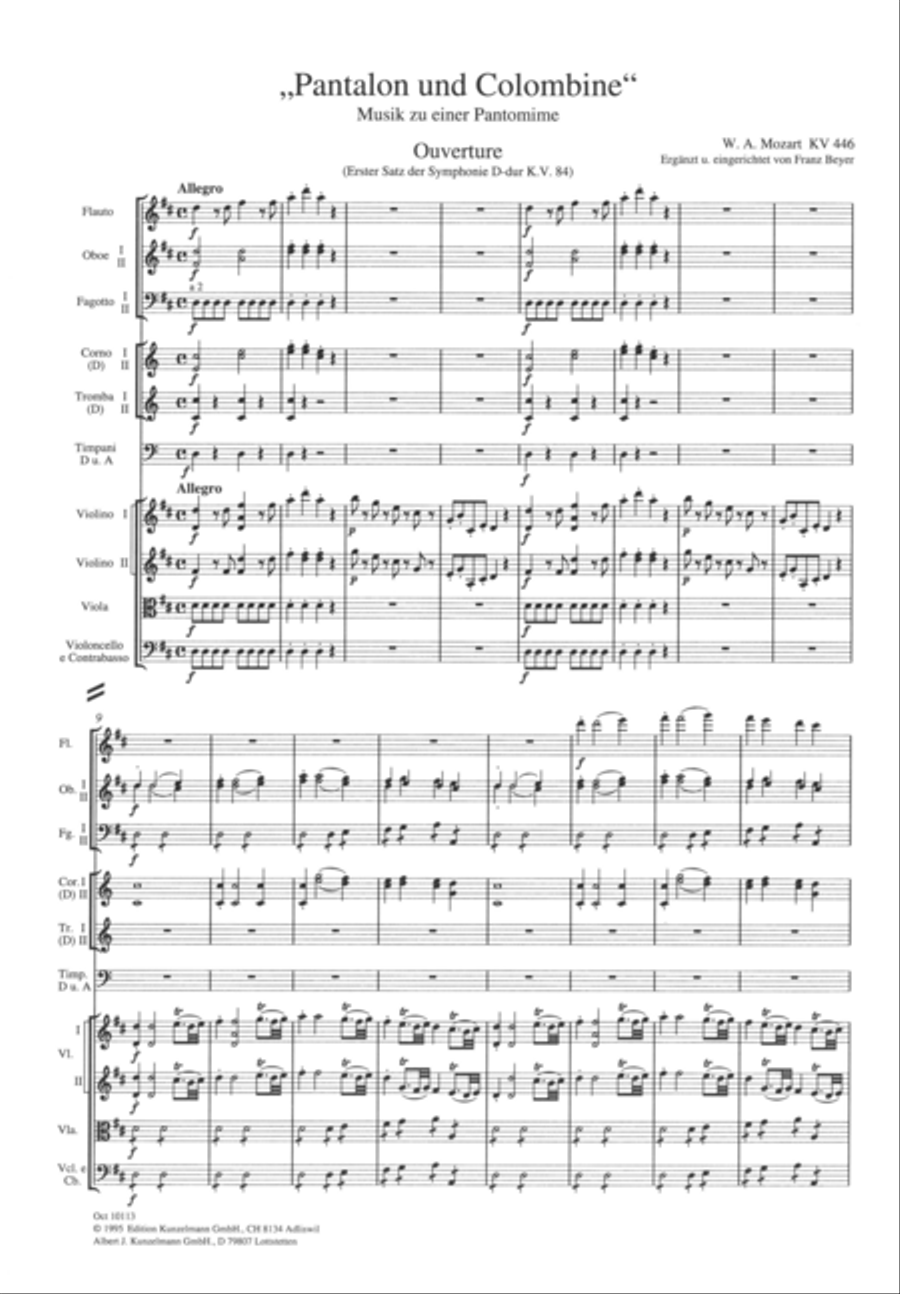 Pantalon and Colombine Chamber Orchestra scores gallery preview page 2