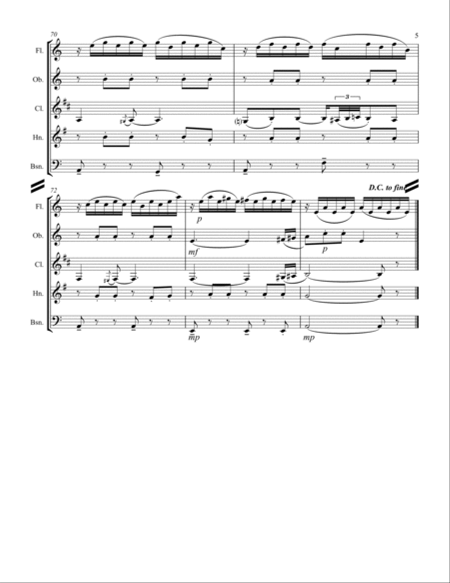 Granados – Danza Española - No.2 “Oriental” (for Woodwind Quintet) Woodwind Quintet scores gallery preview page 6