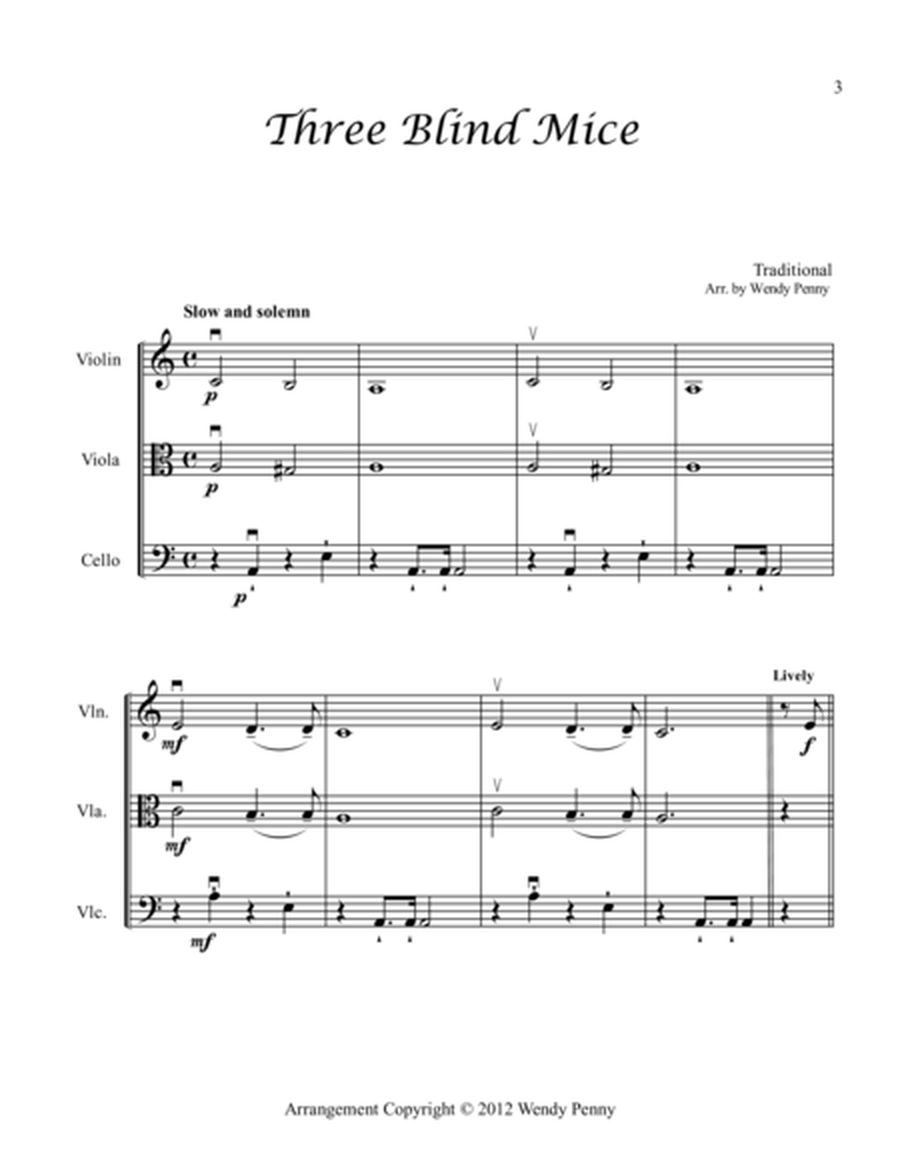 Children's Music for a String Trio of Violin, Viola and Cello Book 3 image number null