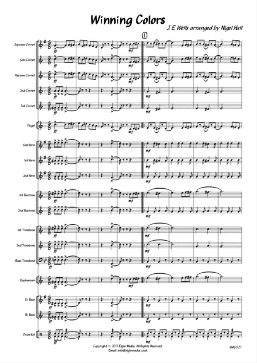 Winning Colors - Brass Band March Brass Band scores gallery preview page 3