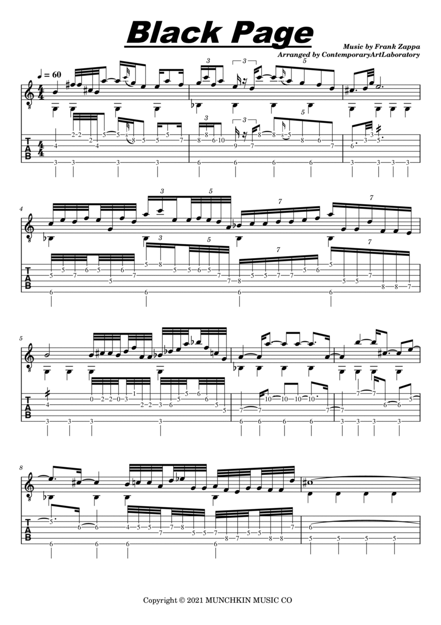 The Black Page Acoustic Guitar scores gallery preview page 1