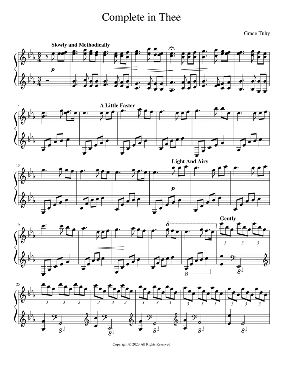 Complete in Thee Piano Solo scores gallery preview page 1