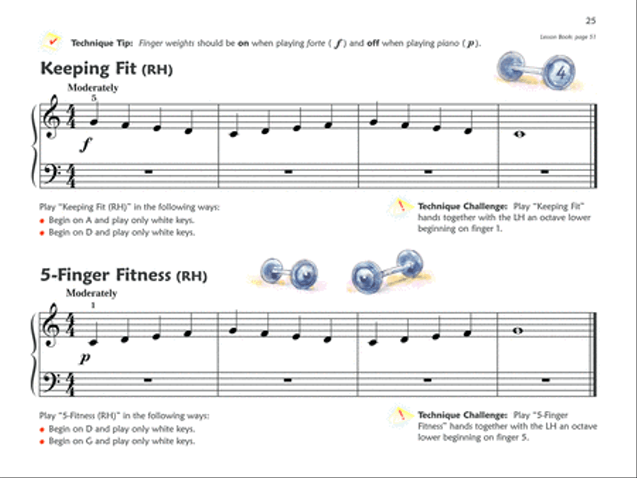 Premier Piano Course Technique, Book 1A Piano Method scores gallery preview page 4