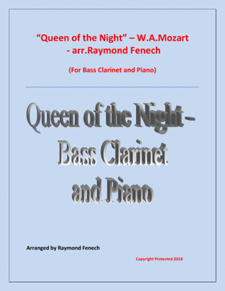 Book cover for Queen of the Night - From the Magic Flute - Bass Clarinet and Piano