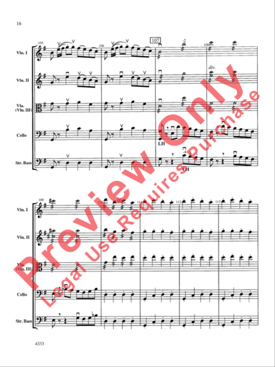 Overture from the Barber of Seville String Orchestra scores gallery preview page 17