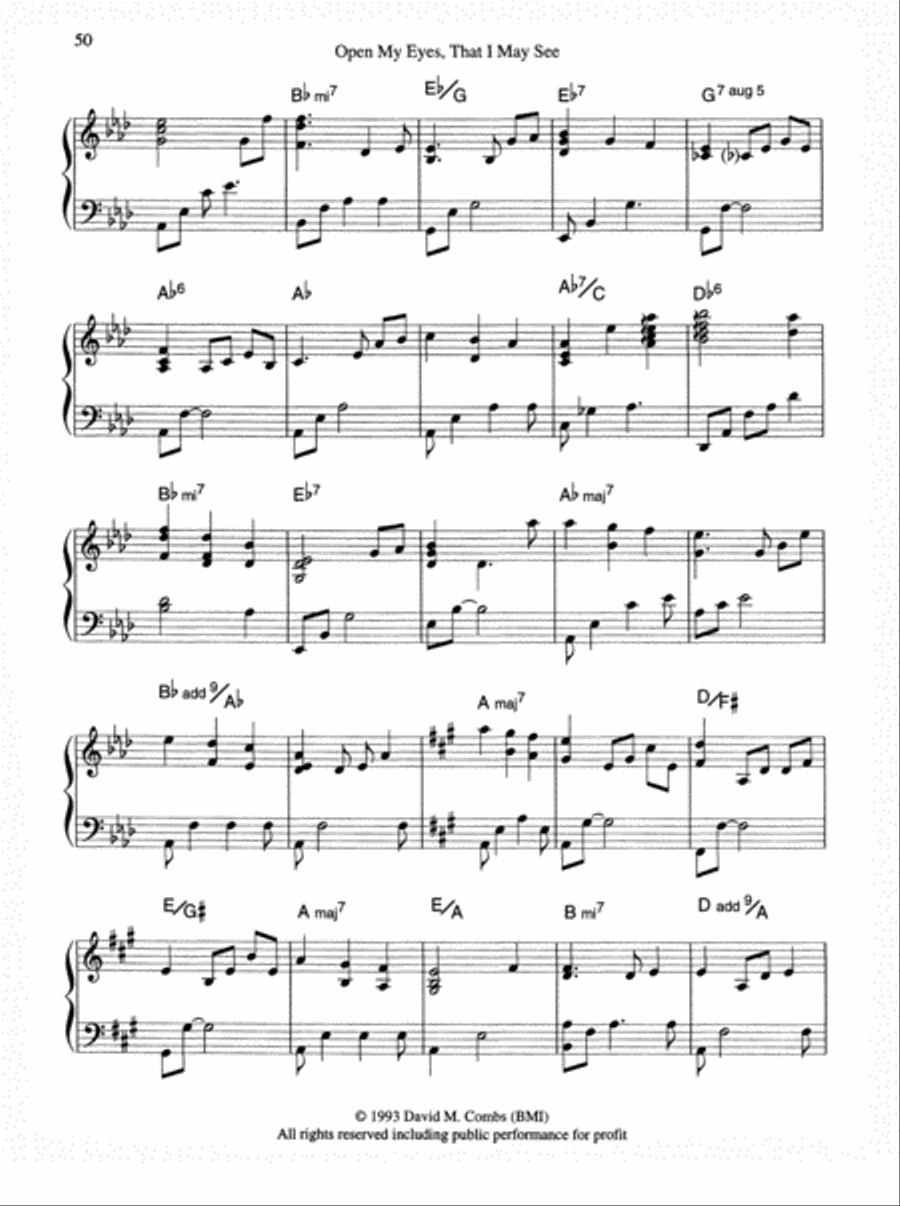 Open My Eyes, That I May See Piano Solo scores gallery preview page 2