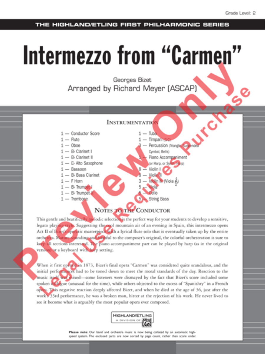 Intermezzo from Carmen Intermezzo from Carmen Full Orchestra scores gallery preview page 2