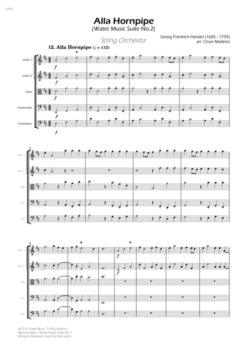 Alla Hornpipe by Handel - String Orchestra (Full Score) - Score Only image number null