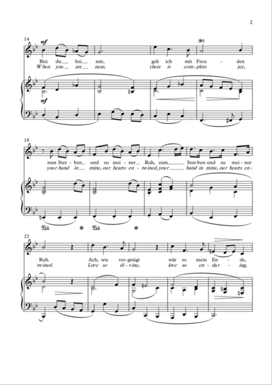 Bist du bei mir / When you are near - Low voice, Piano Low Voice scores gallery preview page 3
