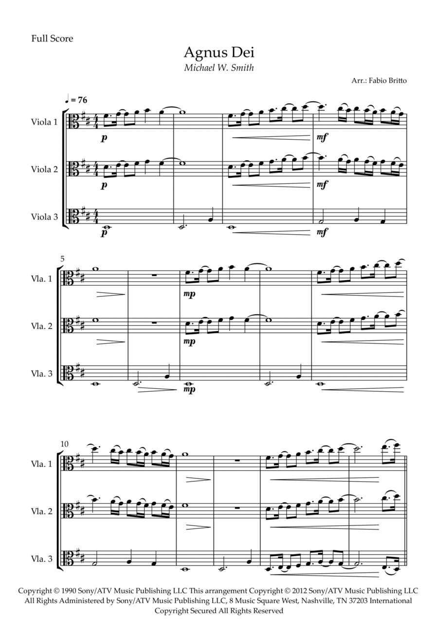 Agnus Dei String Trio scores gallery preview page 1