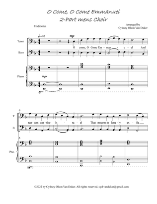 O Come, O Come Emmanuel 2 part mens choir with piano