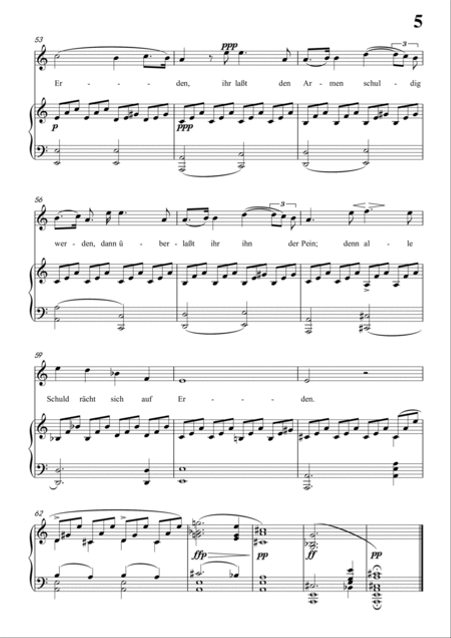 Schubert-Gesänge des Harfners,Op.12 No.2 in a minor,for Vocal and Piano Voice scores gallery preview page 6
