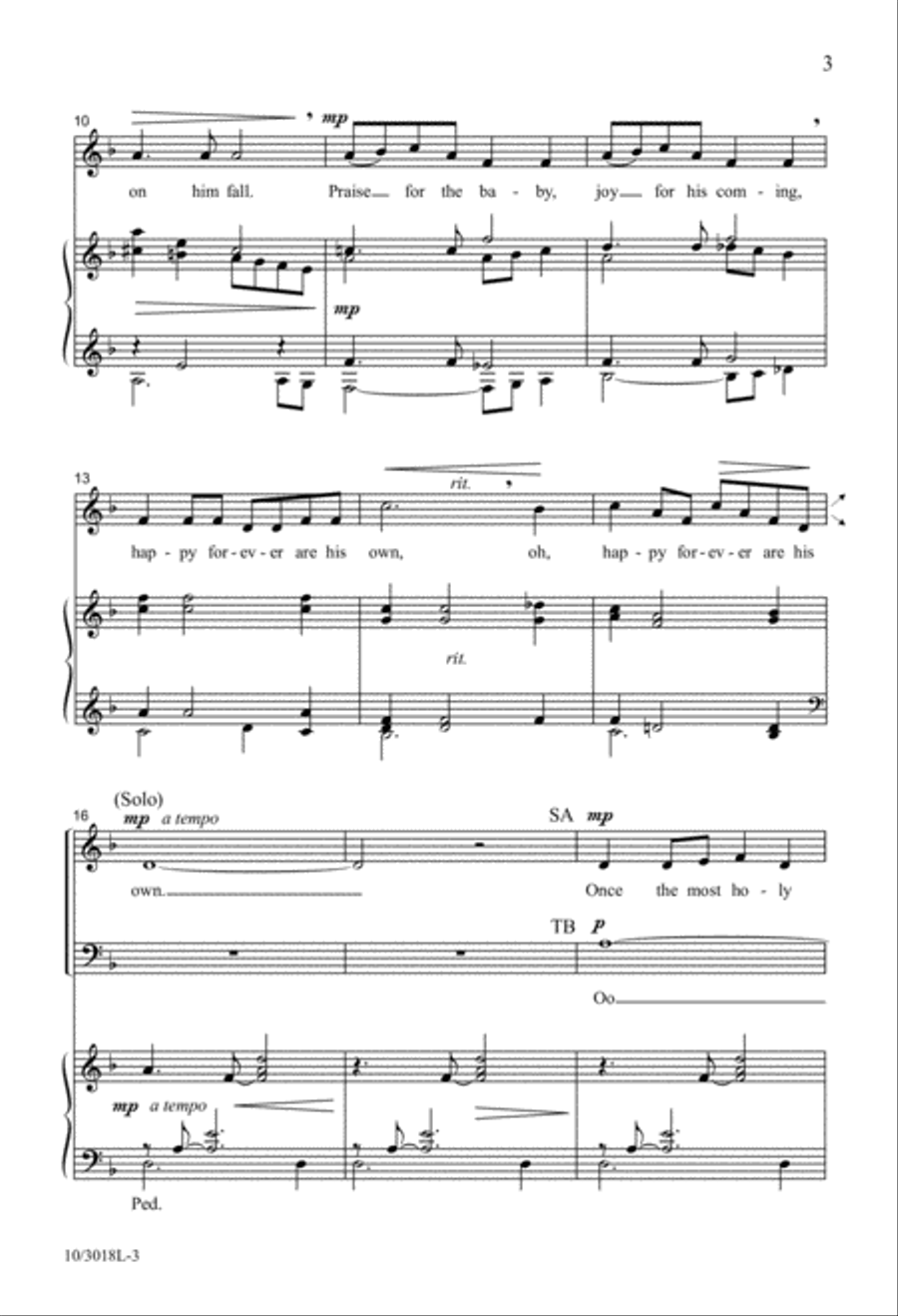 Child in the Manger Child in the Manger 4-Part scores gallery preview page 3