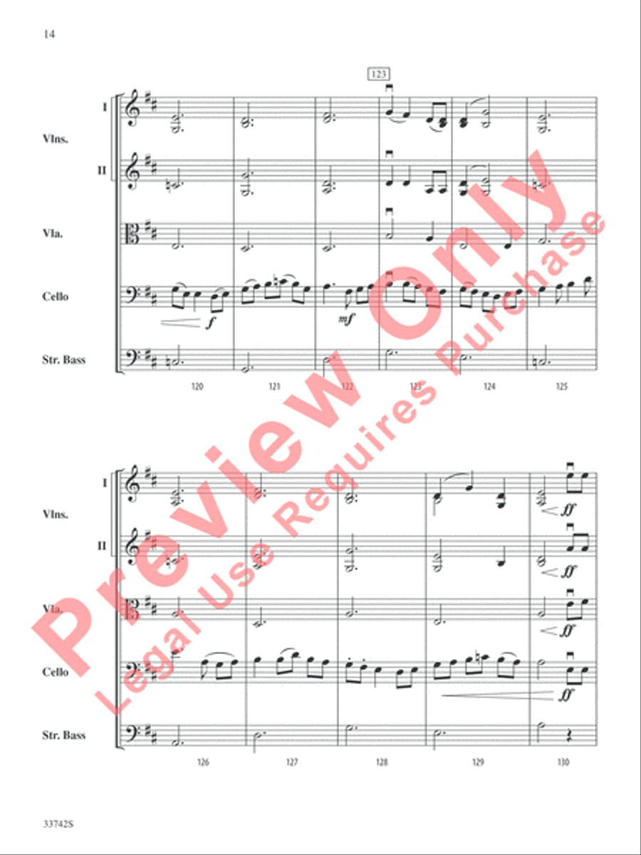 La Betaille (You Little Wild Thing) String Orchestra scores gallery preview page 15
