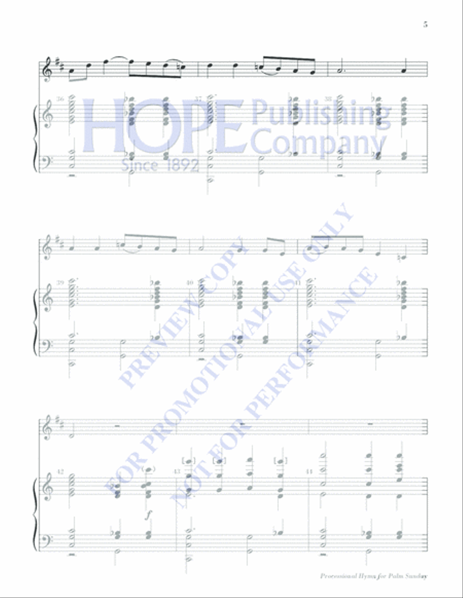 Processional Hymn for Palm Sunday 5-Octaves scores gallery preview page 5