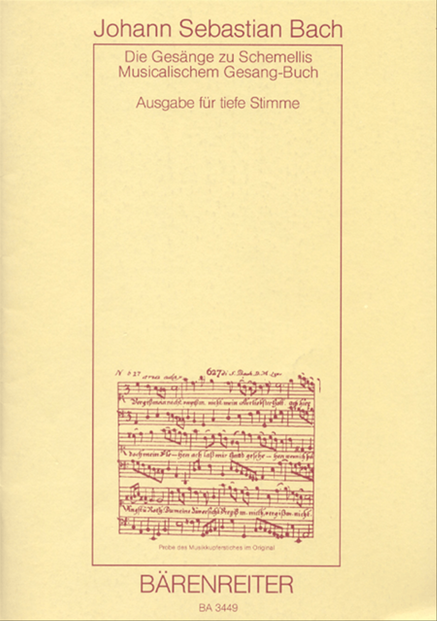Die Gesange zu G.Chr.Schemellis Gesangbuch und 6 Lieder aus dem Klavierbuchlein fur Anna Magdalena, BWV 439-507,511-514,516,517 Low Voice scores gallery preview page 1