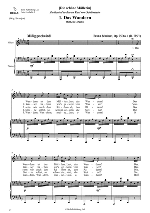Das Wandern, Op. 25 No. 1 (B Major)