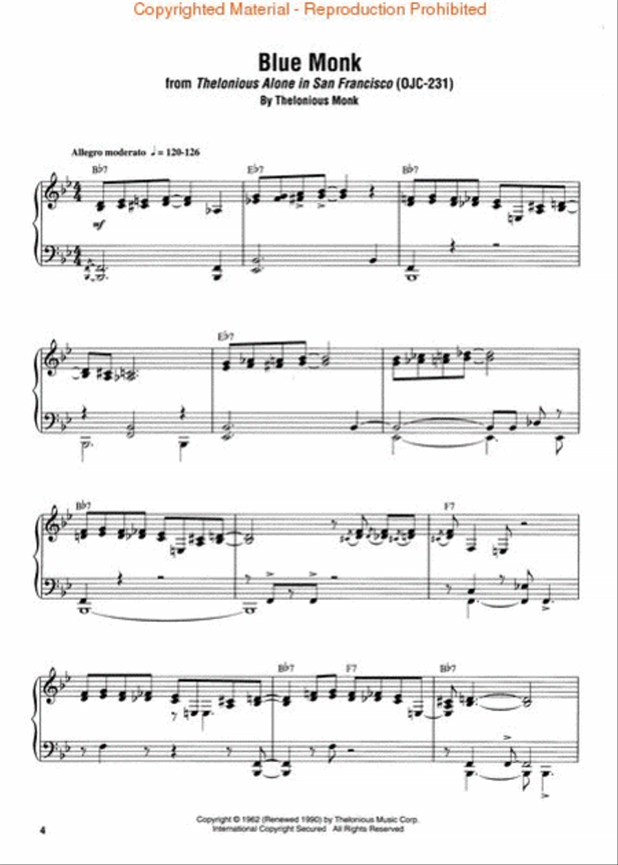 Thelonious Monk – Collection Piano scores gallery preview page 2